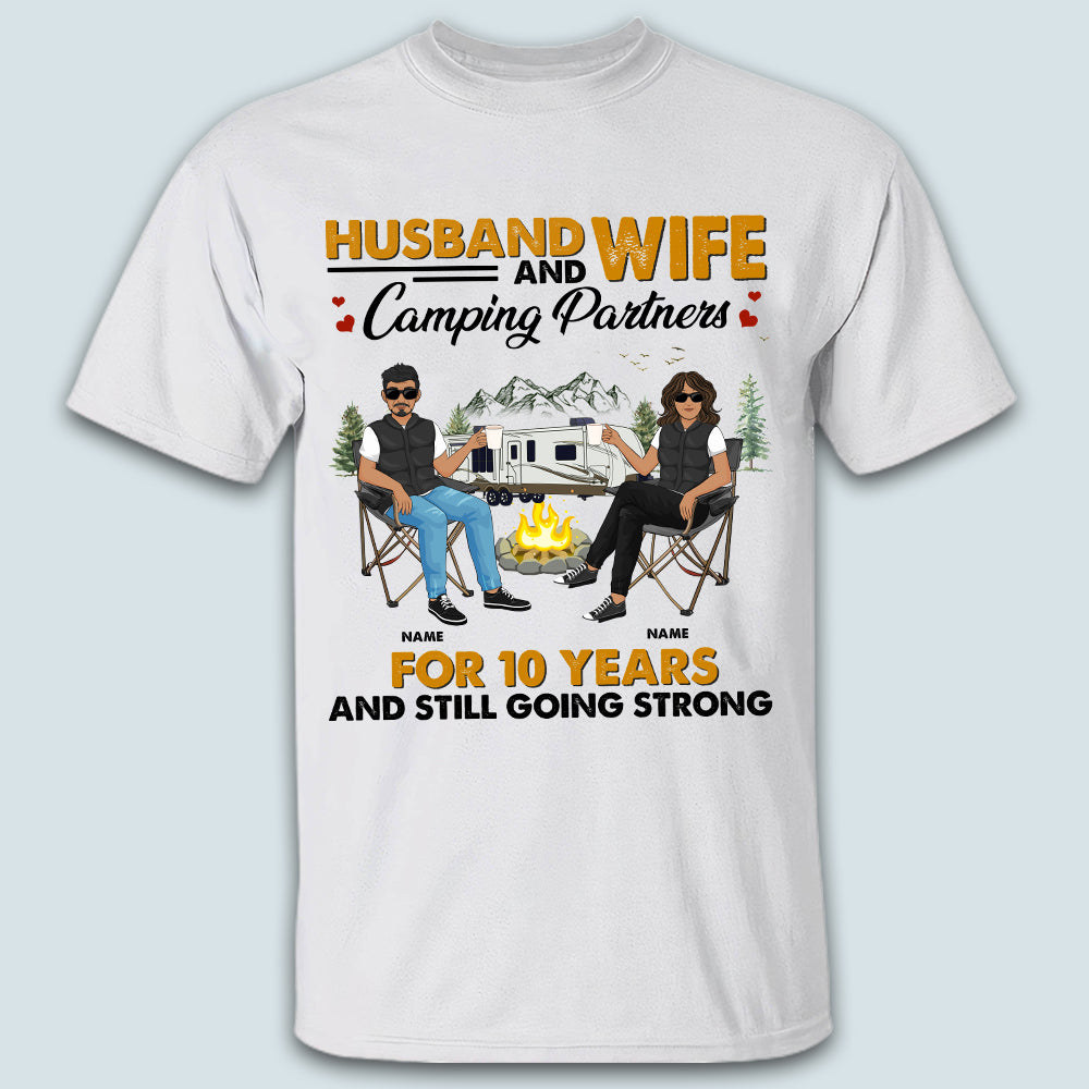 89Customized Husband And Wife Camping Partners For 10 Years And Still Going Strong Personalized Shirt