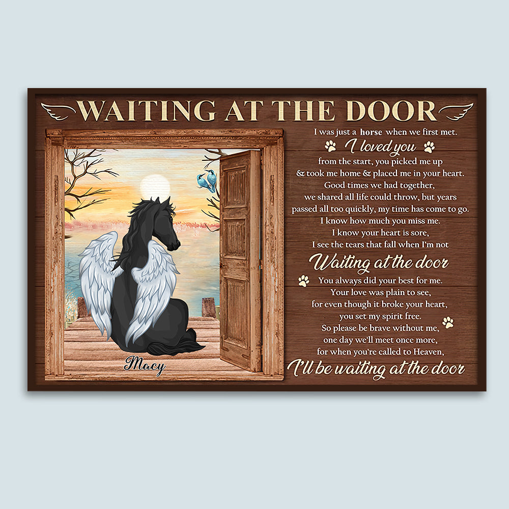 89Customized Waiting At The Door Horse Personalized Poster