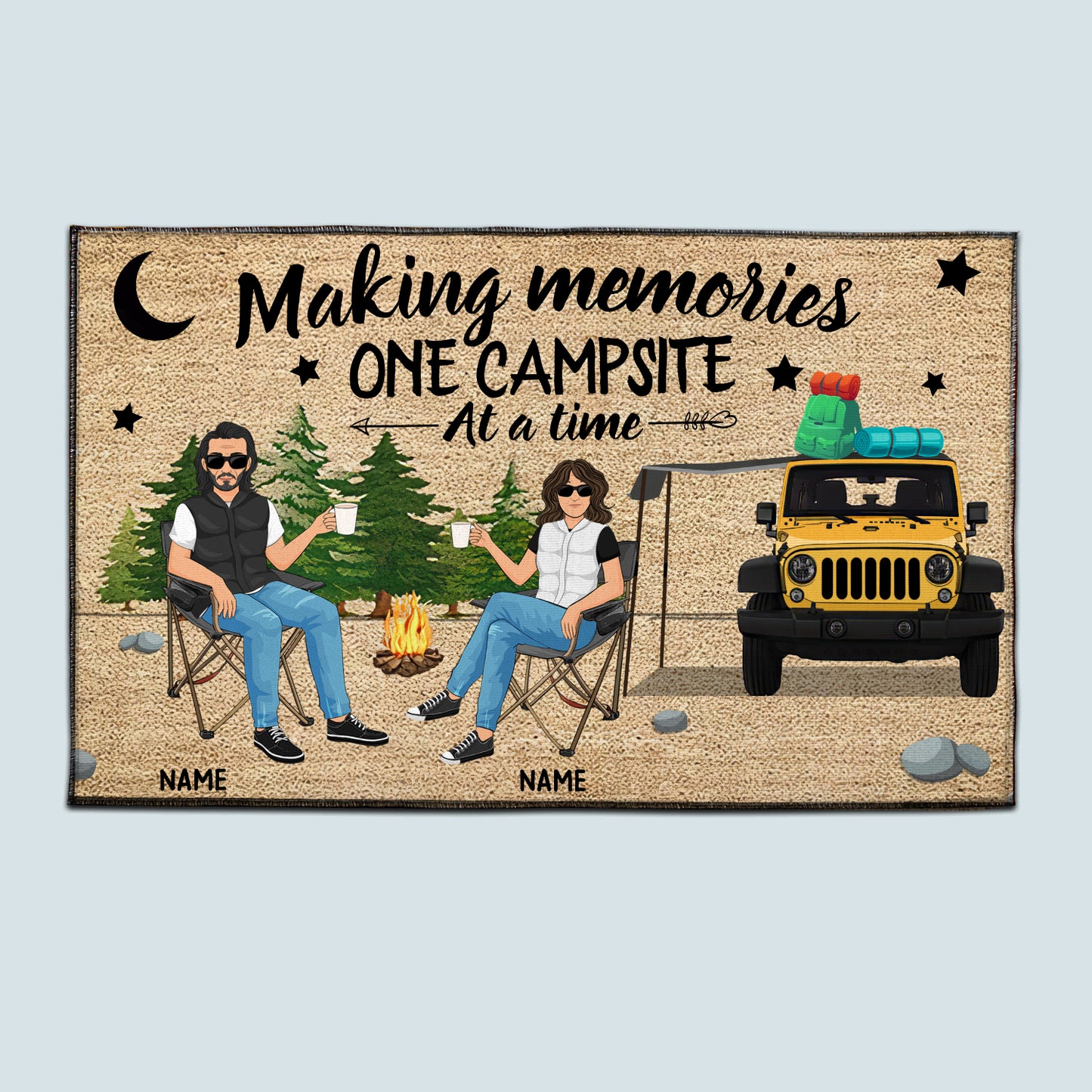 89Customized Making memories one campsite at a time camping Jeep personalized doormat