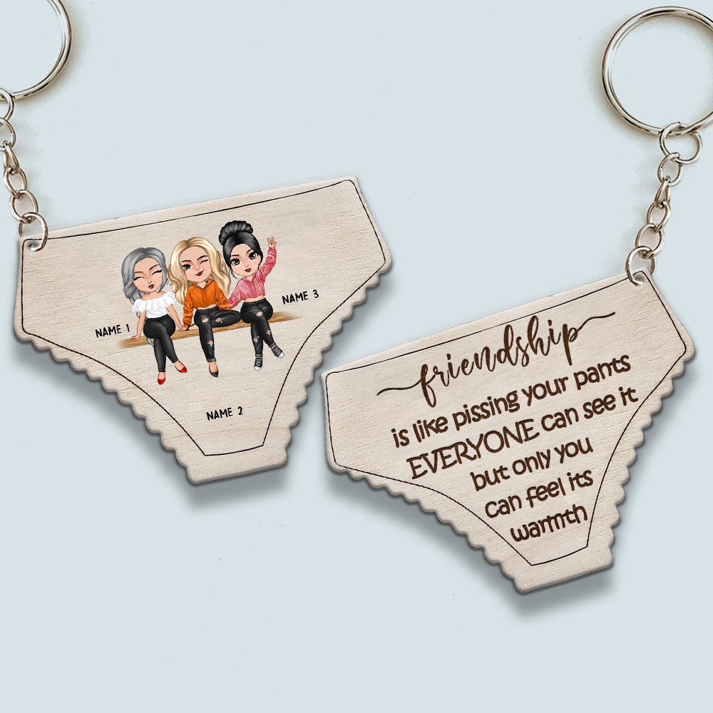 89 Customeized Friendship Is Like Pissing Your Pants Personalized Keychain