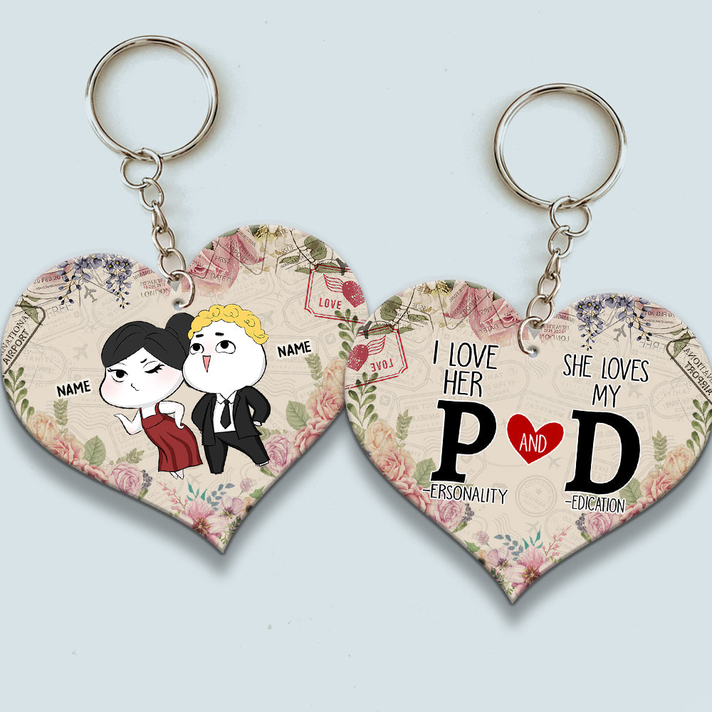 89Customize Funny Couple Personalized Keychain