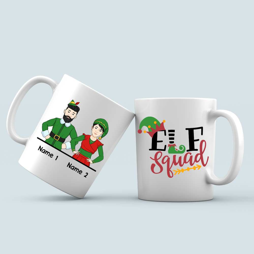 89Customized Elf Couple Gift Personalized Mug