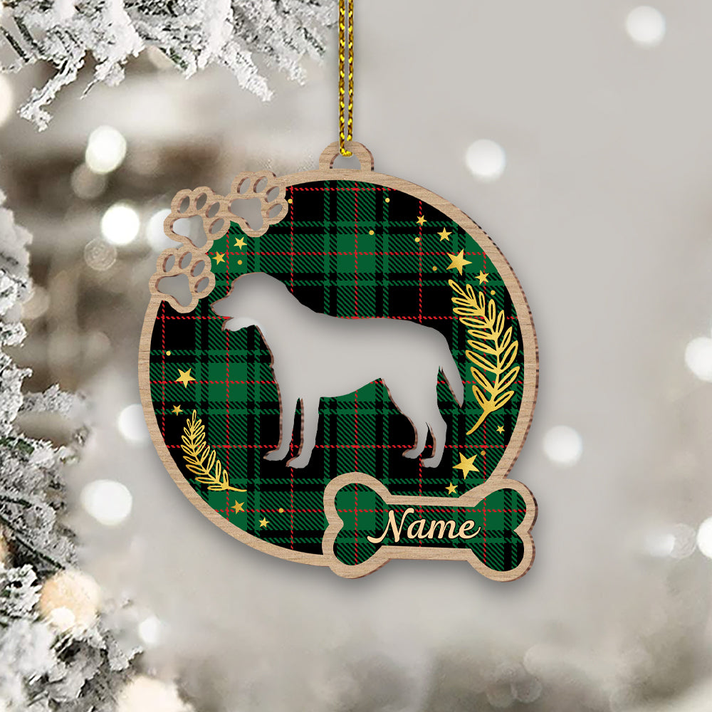 89Customized I love My Dog Personalized Wooden Ornament