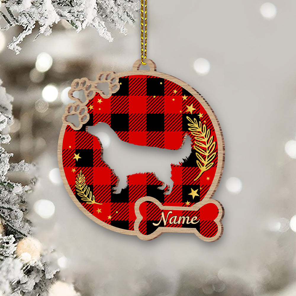 89Customized I love My Dog Personalized Wooden Ornament
