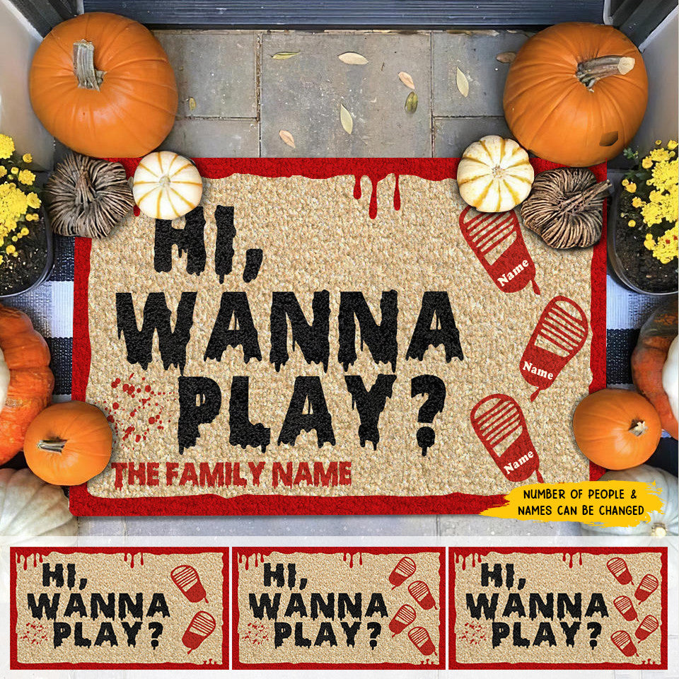 89Customized Hi wanna play personalized doormat