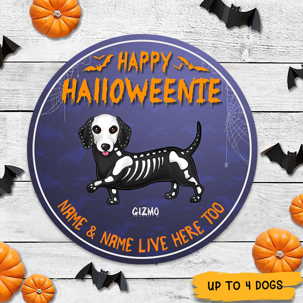 89Customized Happy Halloweenie Personalized Wood Sign