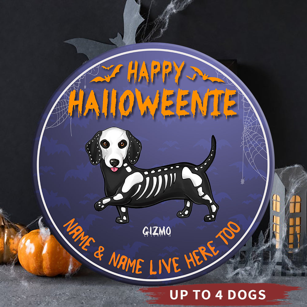 89Customized Happy Halloweenie Personalized Wood Sign