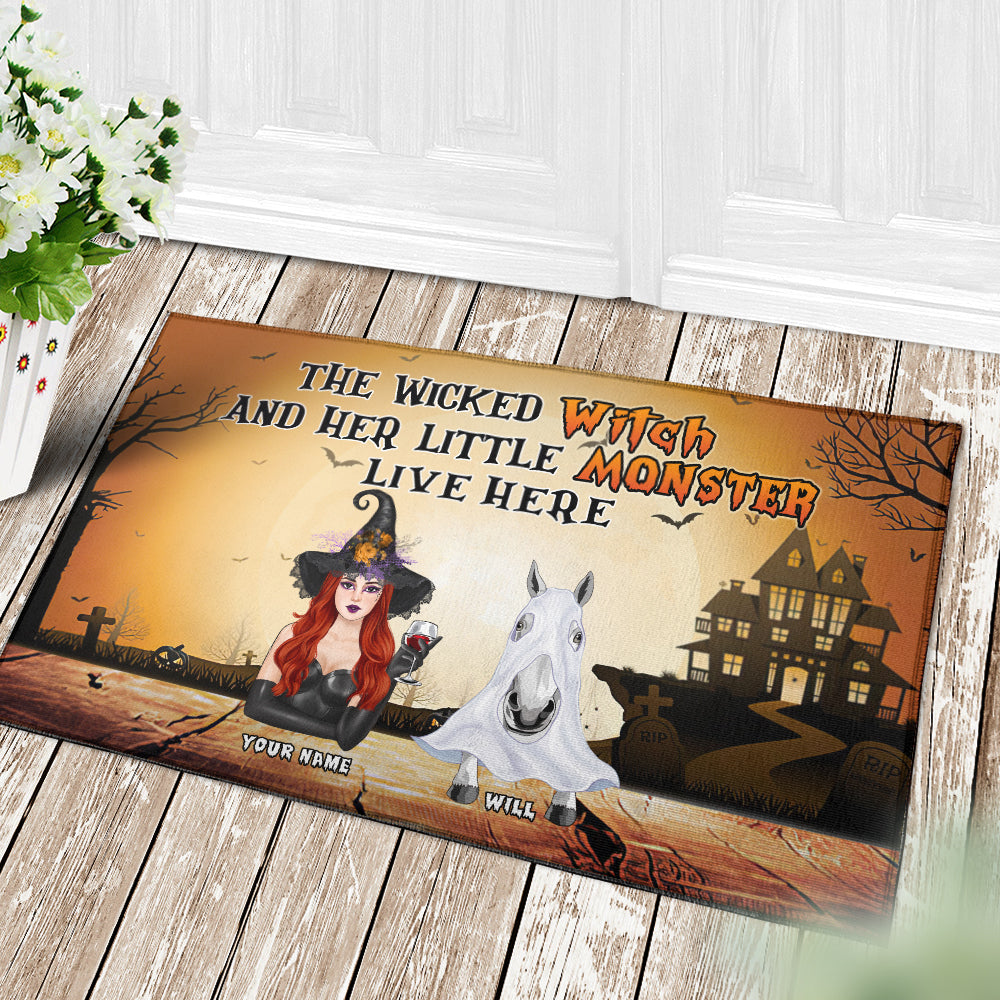 89Customized The Wicked Witch And Her Little Monster Horses Live Here Personalized Doormat