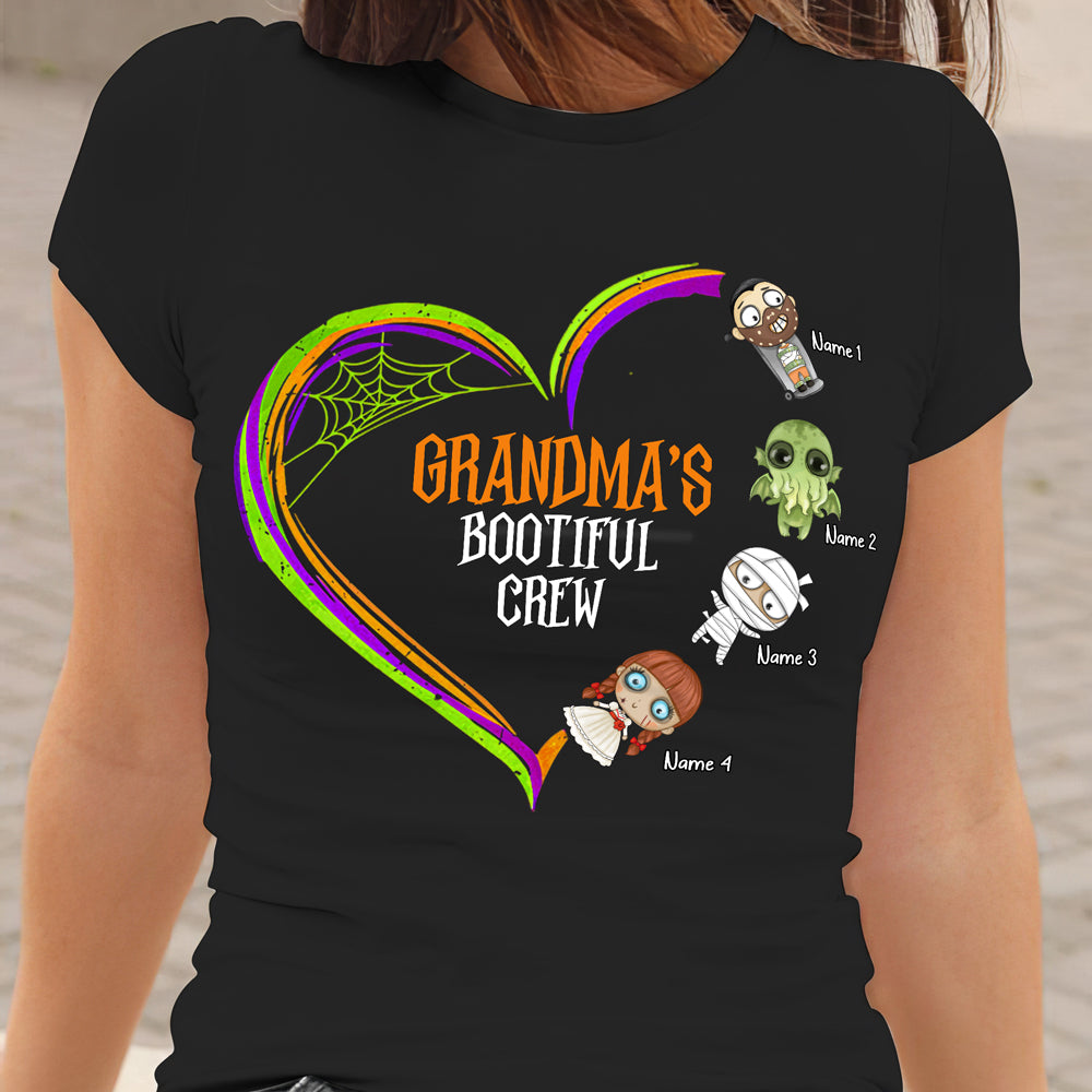 89Customized Grandma's bootiful crew heart halloween 2 personalized shirt