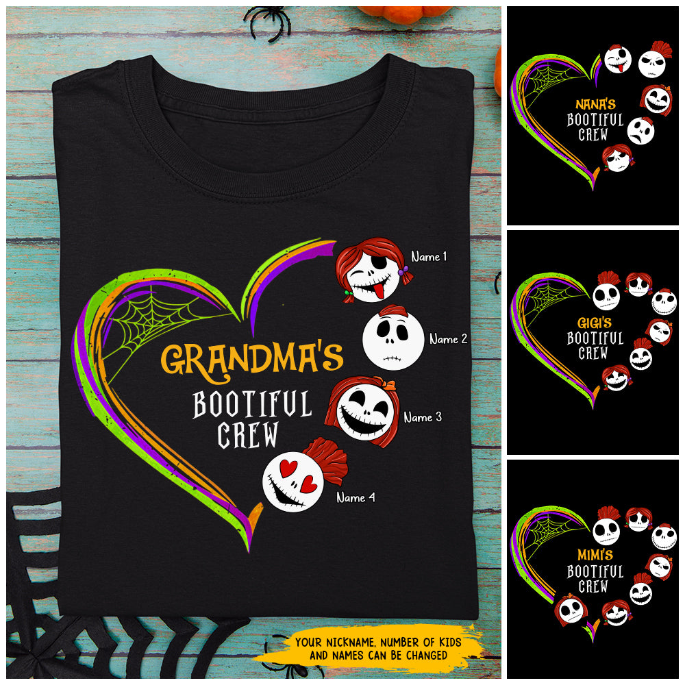 89Customized Grandma's bootiful crew heart halloween 3 personalized shirt