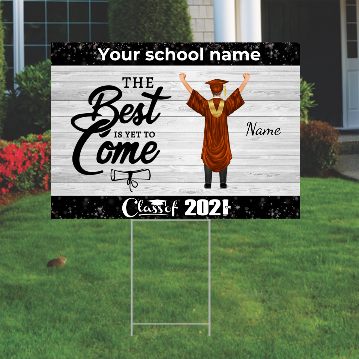 Personalized Senior The best is yet to come Yard Sign Boy Version