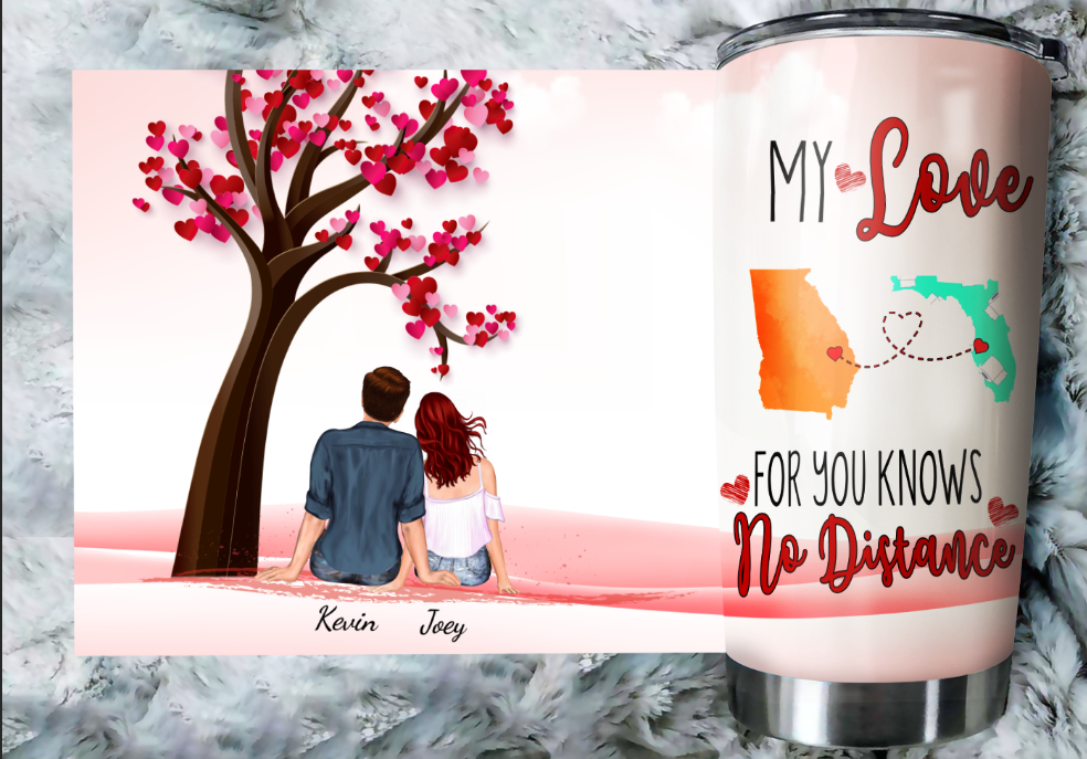 Long distance couple tumbler
