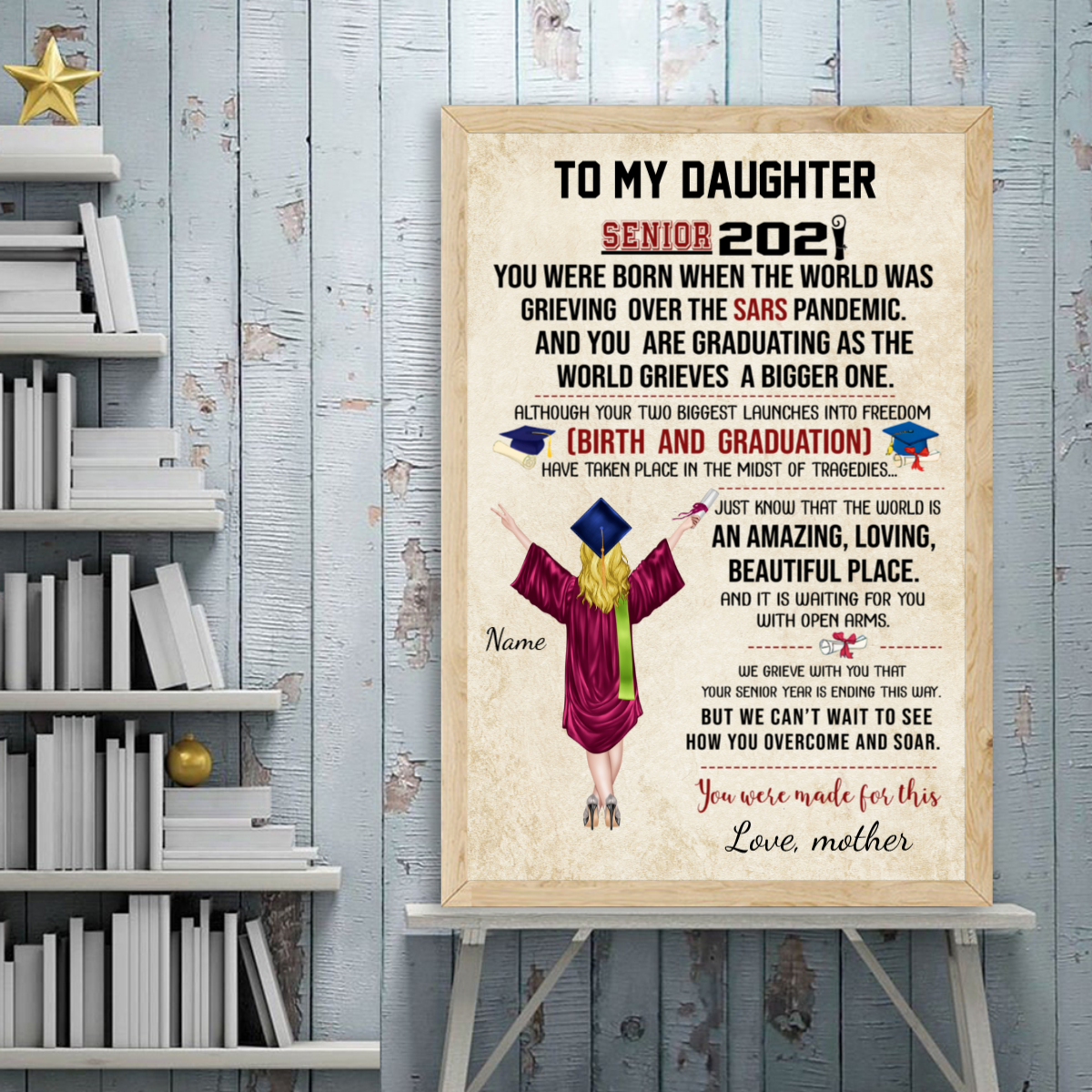 Senior 2021 Graduation personalized poster - Girl version