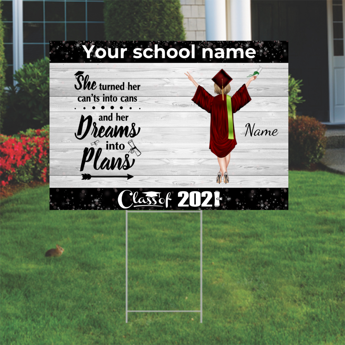 Personalized Senior The best is yet to come Yard Sign - Girl Version