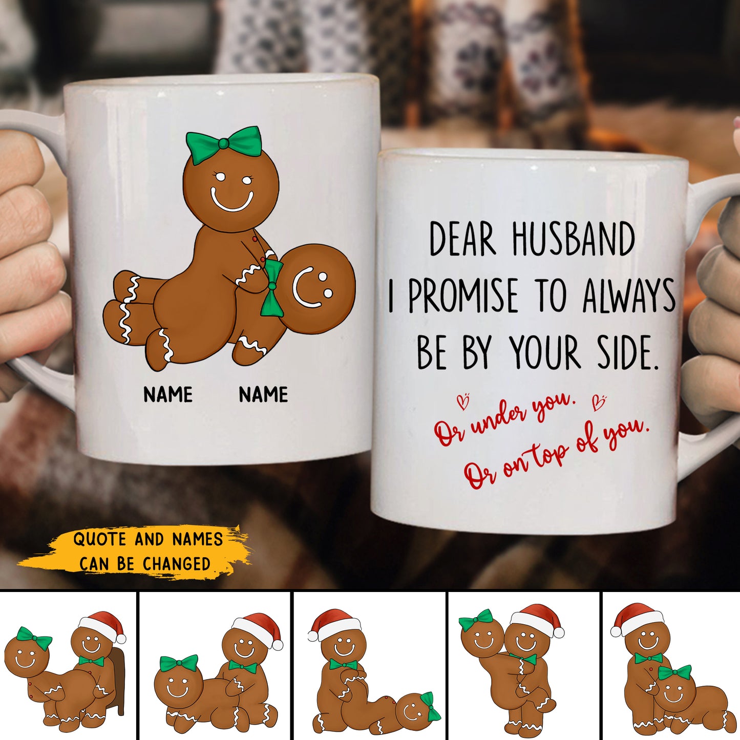 89Customized Dear Husband Gingerbread Couple Personalized Mug