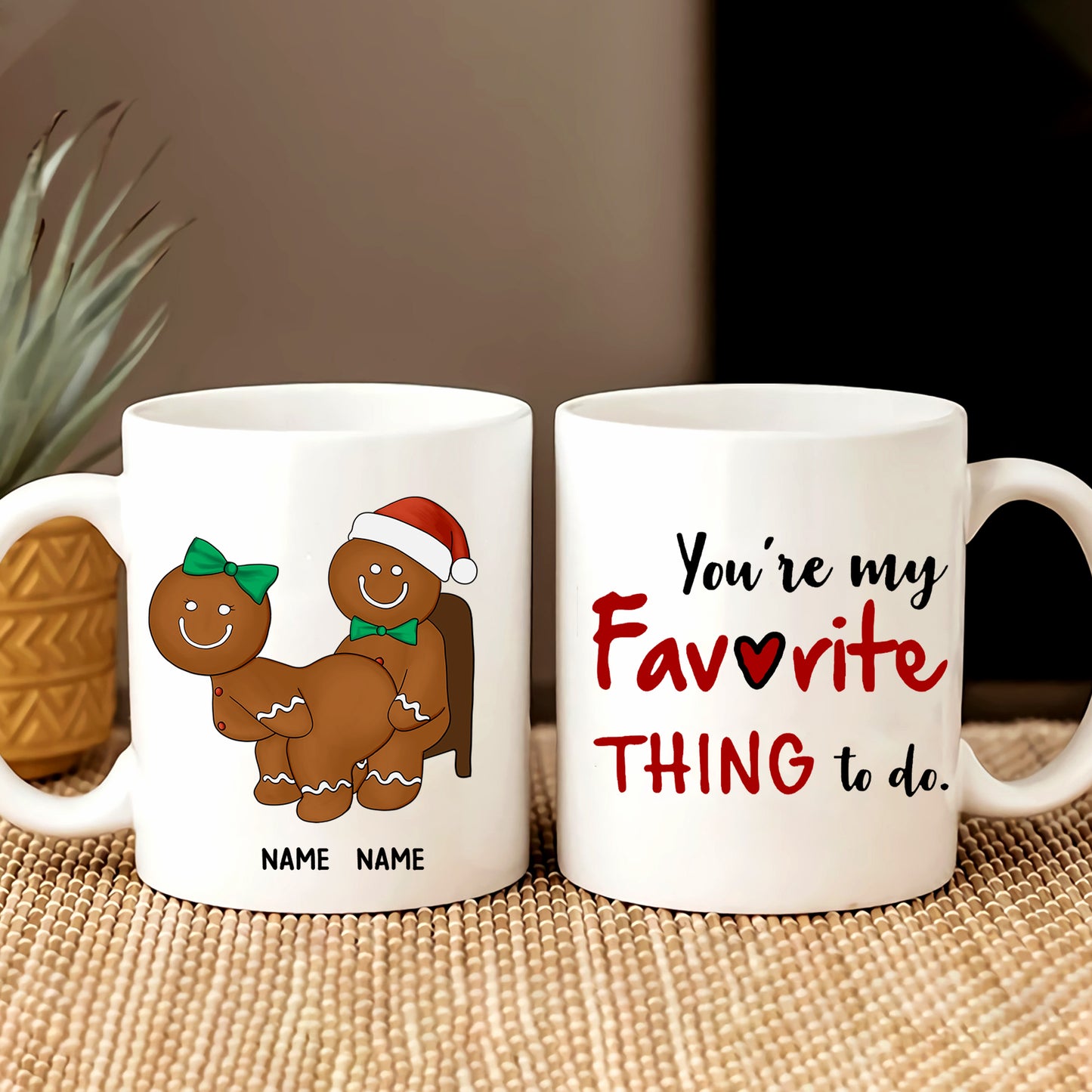 89Customized Dear Husband Gingerbread Couple Personalized Mug