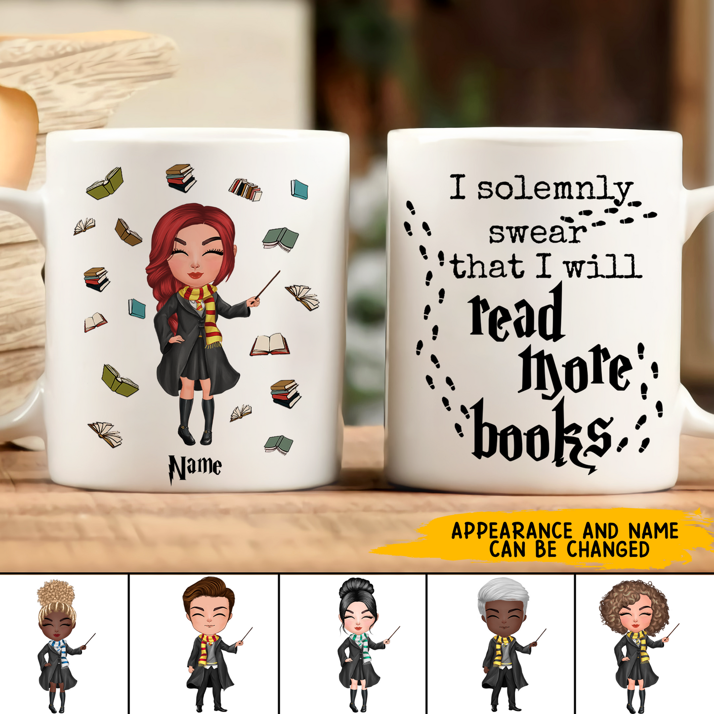 89Customized I Solemnly Swear That I Will Read More Books Personalized Mug