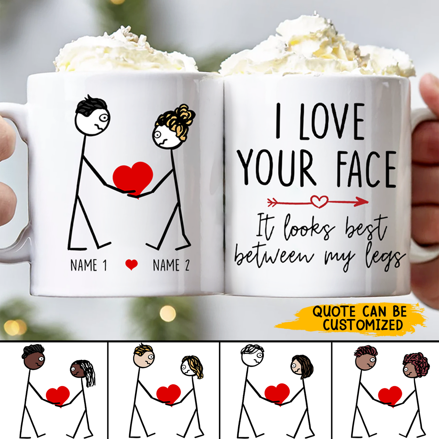 89Customized Funny Stick Couple Gift Personalized Mug
