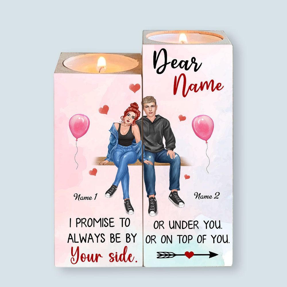 89Customized I promise to always be by your side Personalized Candle Holder