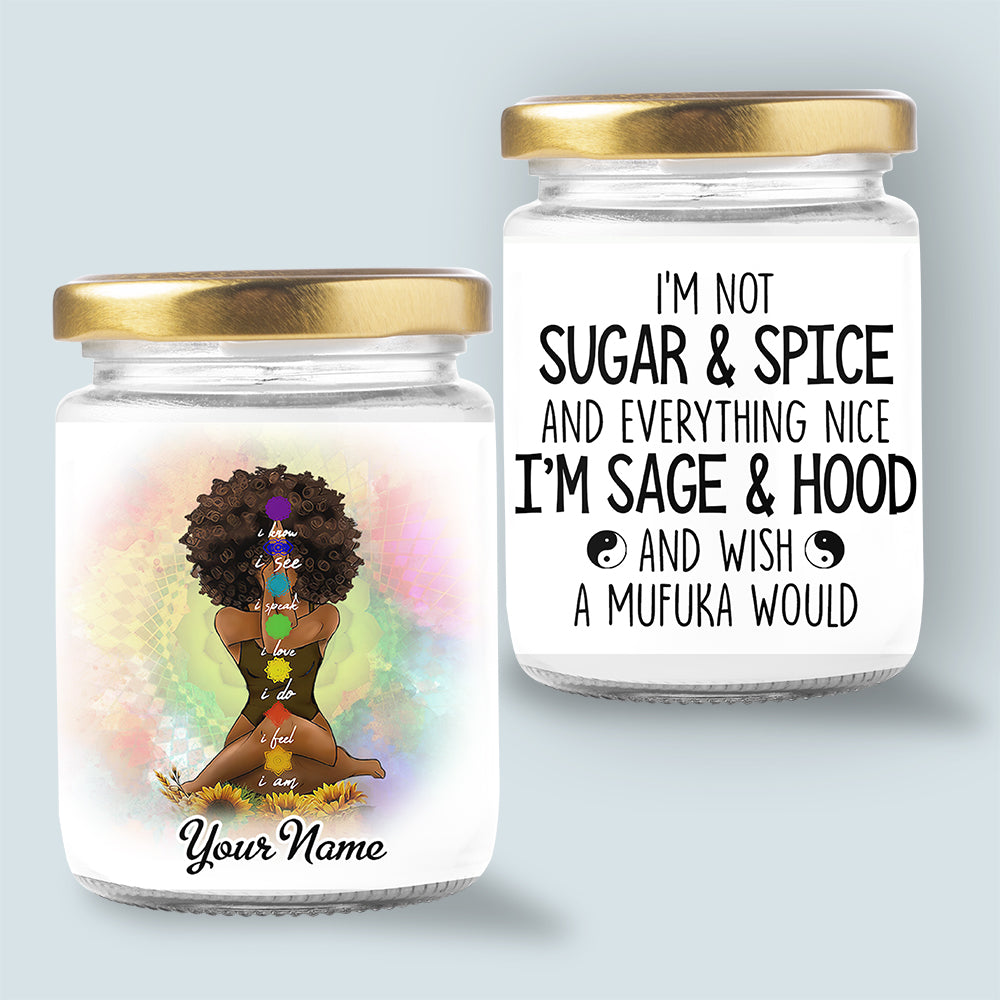 89Customized I AM - Black Magic Girl Personalized Candle