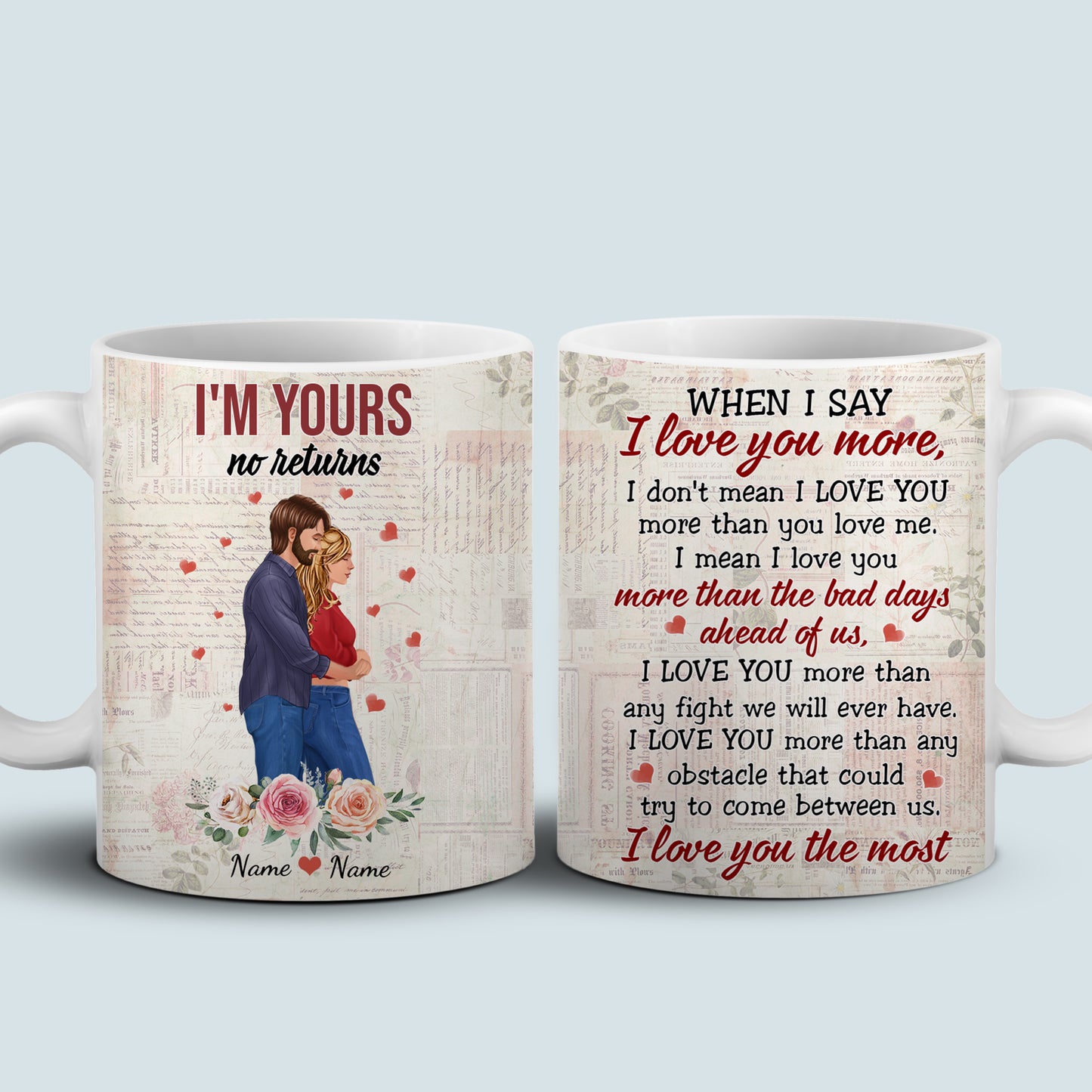 89Customized I love you more than the bad days ahead of us Valentine's Day Gift for Lovers Husband Wife Couple Personalized Mug