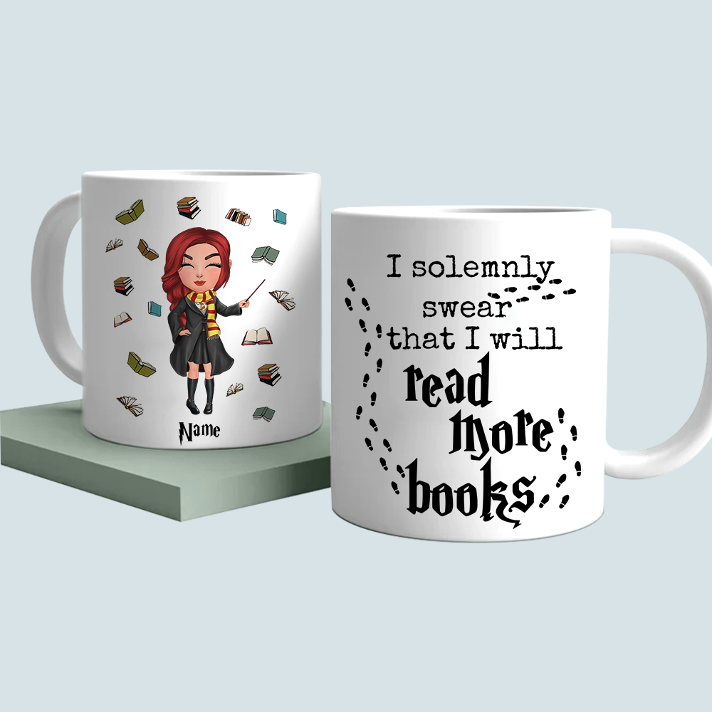 89Customized I Solemnly Swear That I Will Read More Books Personalized Mug