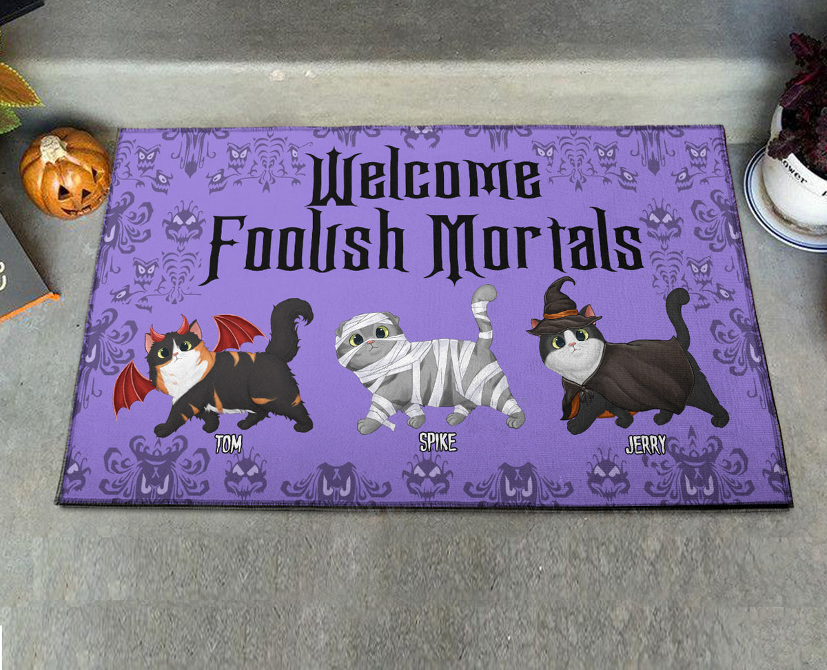 89Customized Welcome Foolish Mortals Personalized Doormat