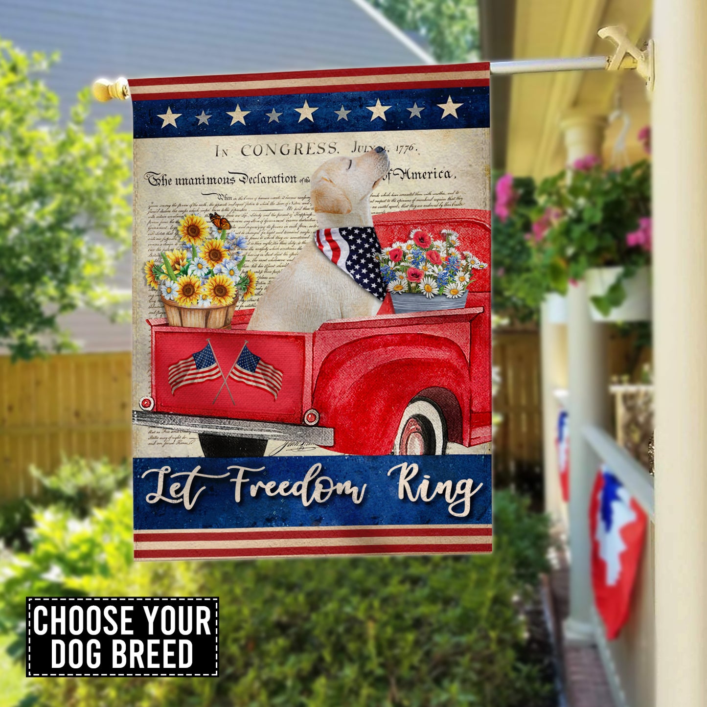 89Customized Let freedom ring 4th of July Dog Customized Garden Flag