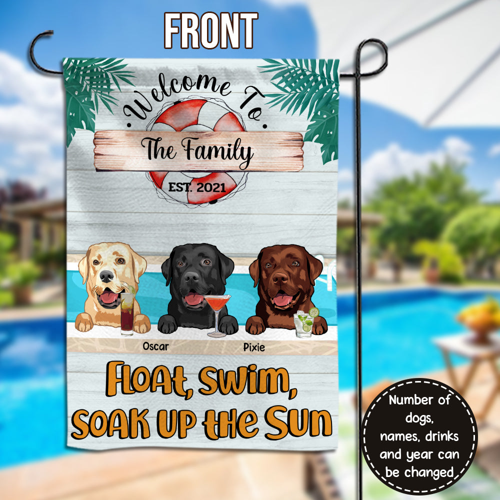 89Customized Welcome To The Family's Pool Personalized 2 Sided Flag
