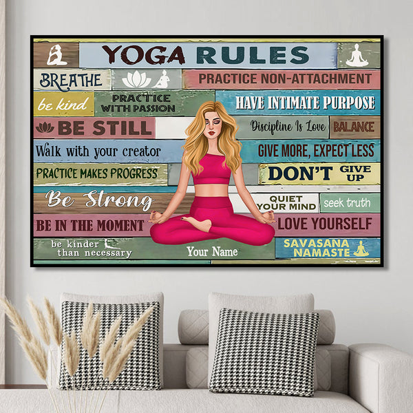 89Customized Yoga Rules Customized Horizontal Poster