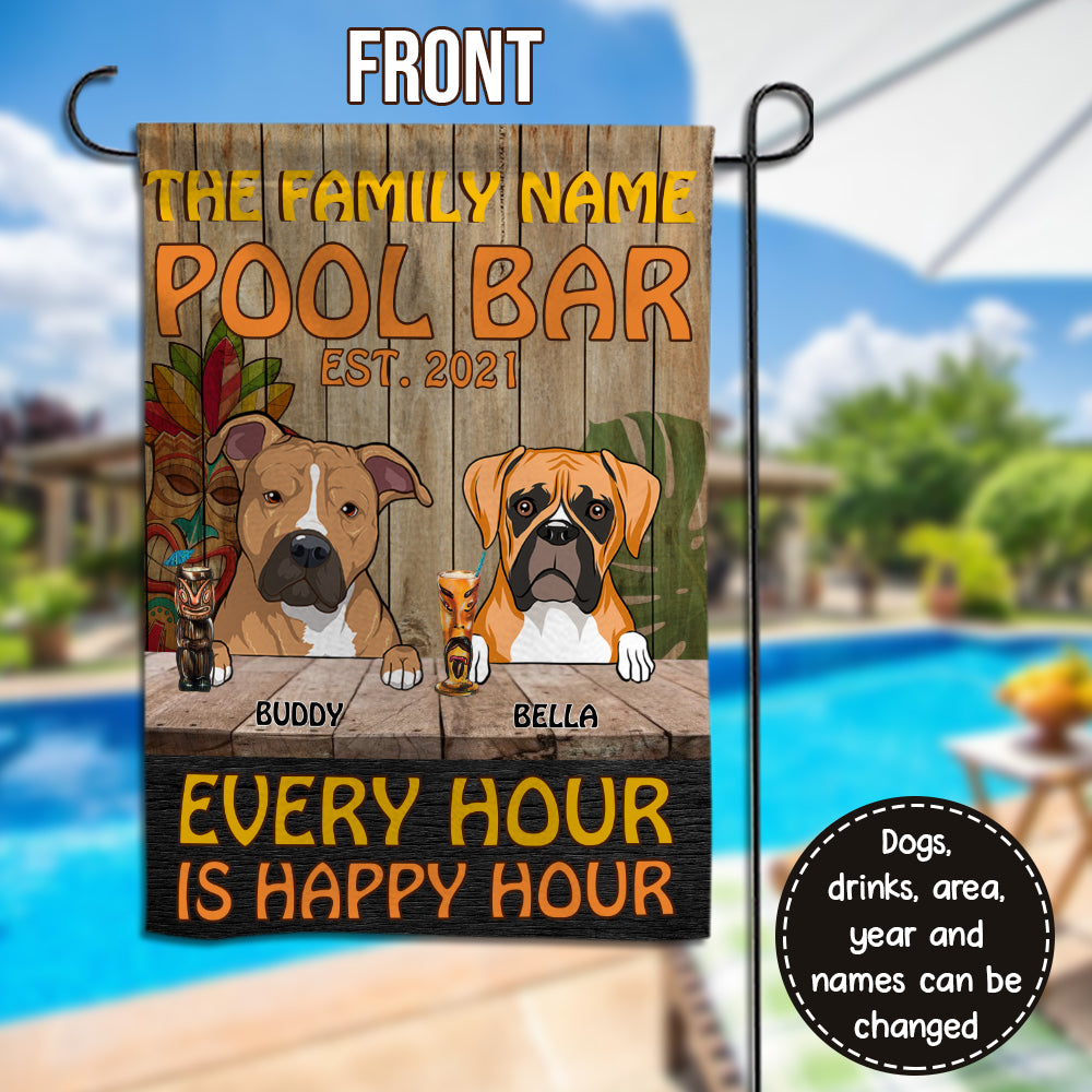 89Customized Pool Rules Dogs Personalized 2 Sided Flag