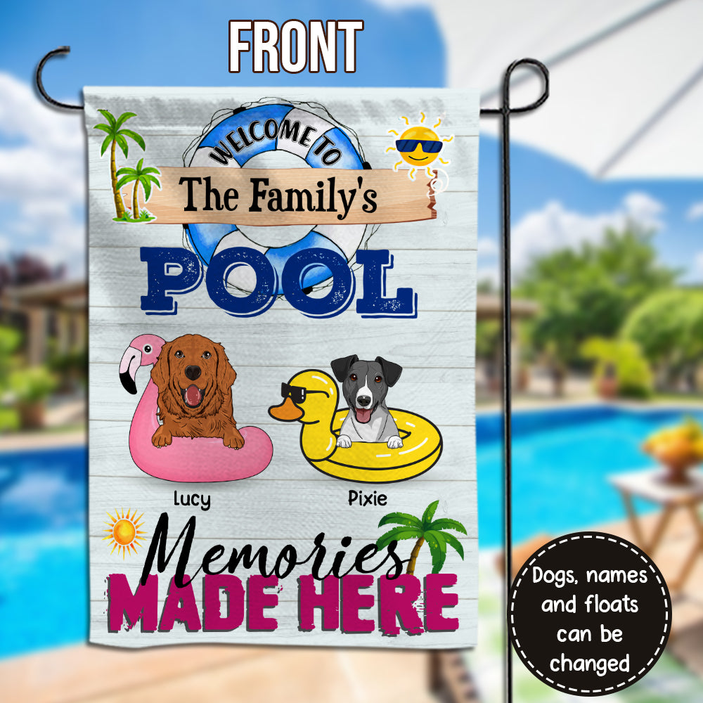 89Customized Dogs Pool Rules Personalized 2 Sided Flag