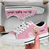 89Customized No one fights alone dog personalized white low top shoes