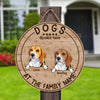89C Dogs poiled here personalized wood sign