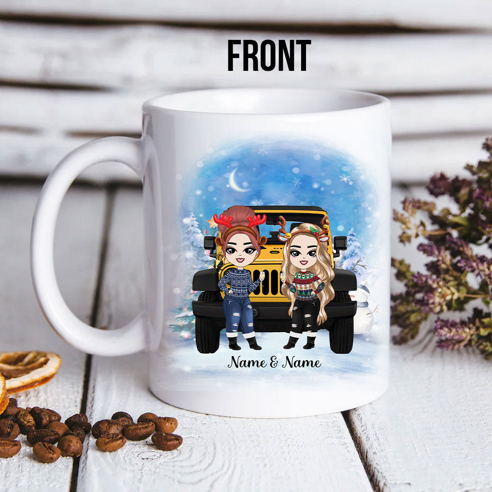 89Customized Being my sister is realy the only gift you need Christmas Jeep bestie gift Customized Mug
