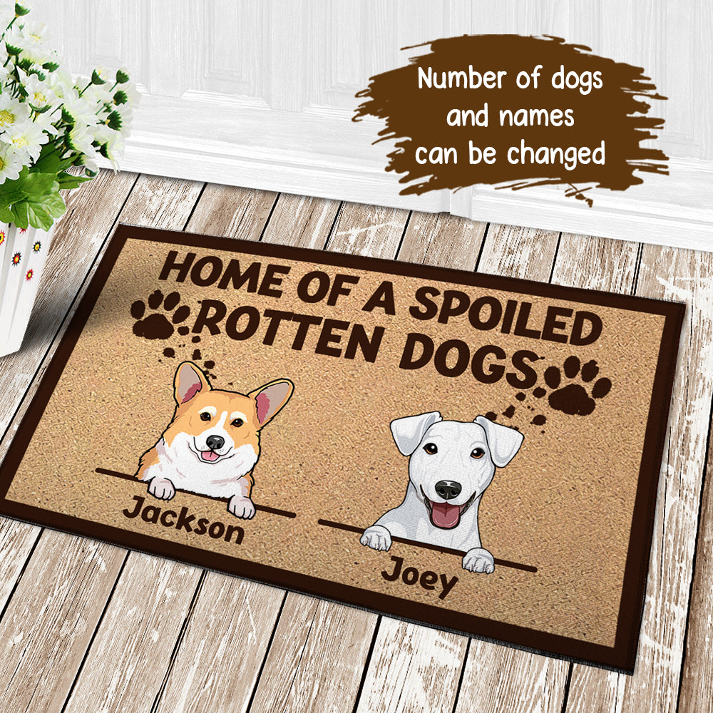 89Customized Home Of Spoiled Rotten Dogs Personalized Doormat