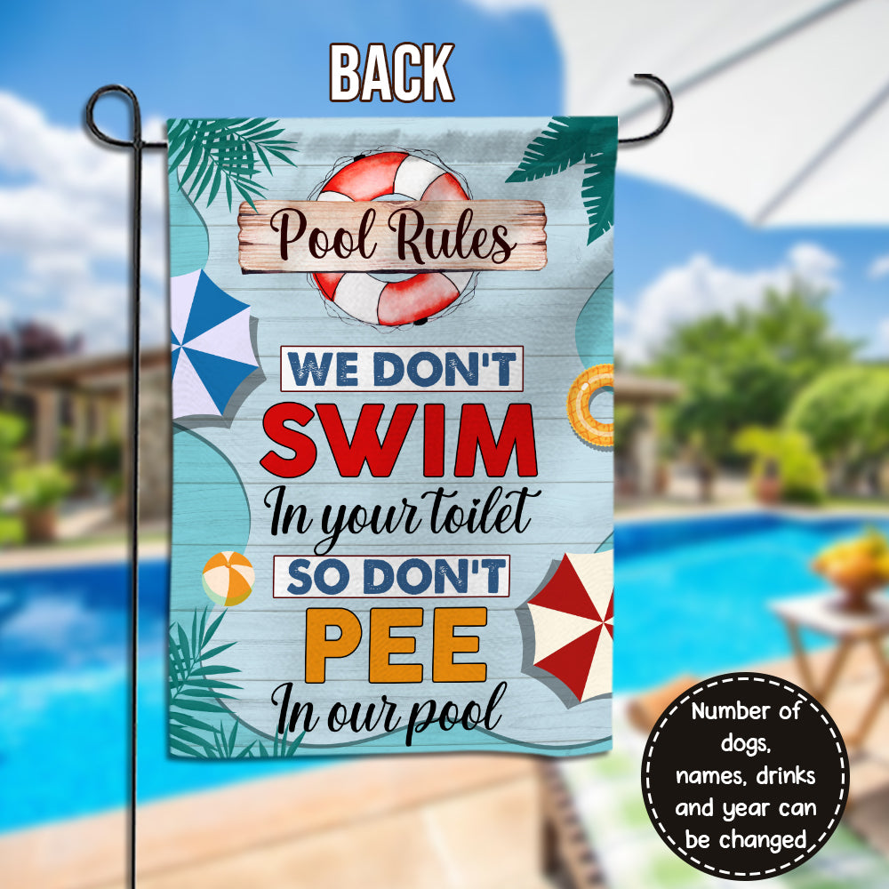 89Customized Welcome To The Family's Pool Personalized 2 Sided Flag