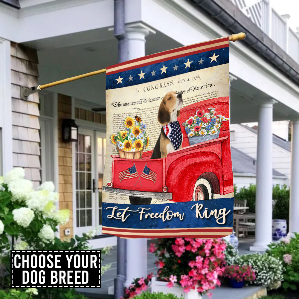 89Customized Let freedom ring 4th of July Dog Customized Garden Flag