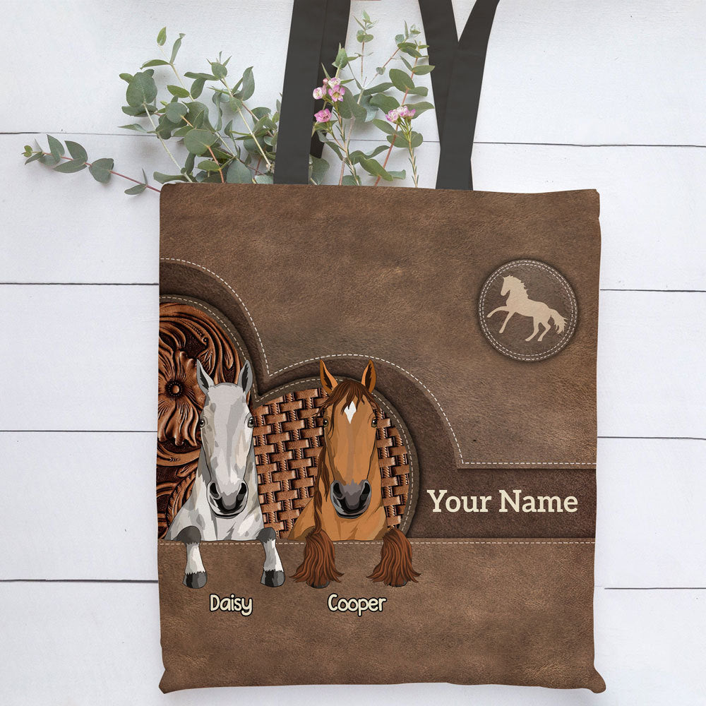 89Customized Lovely horses Customized Tote Bag