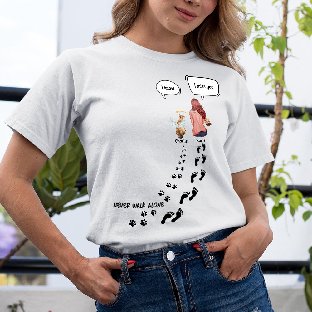 89Customized Never walk alone Cat Lovers Personalized Shirt