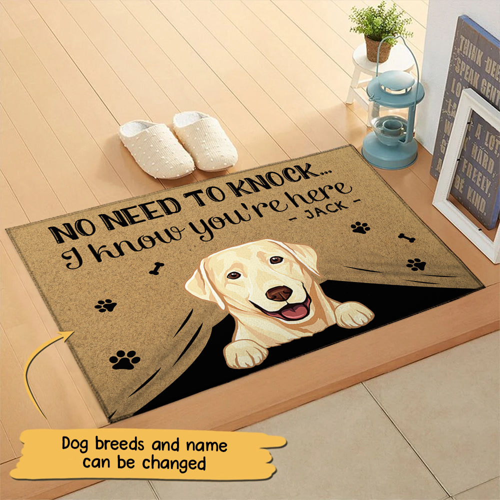 89Customized My Dogs Know You Are Here Personalized Doormat