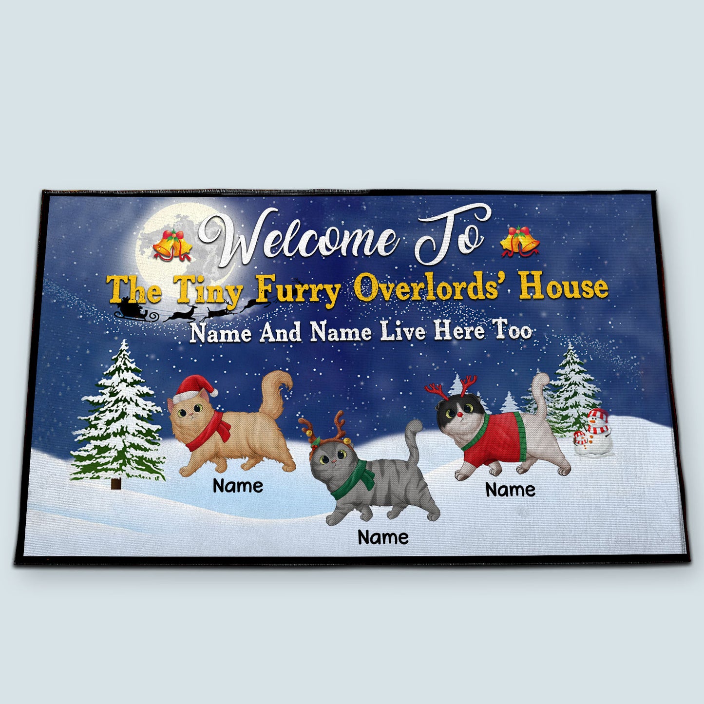 89Customized Welcome to The Tiny Furry Overlords' House Personalized Doormat