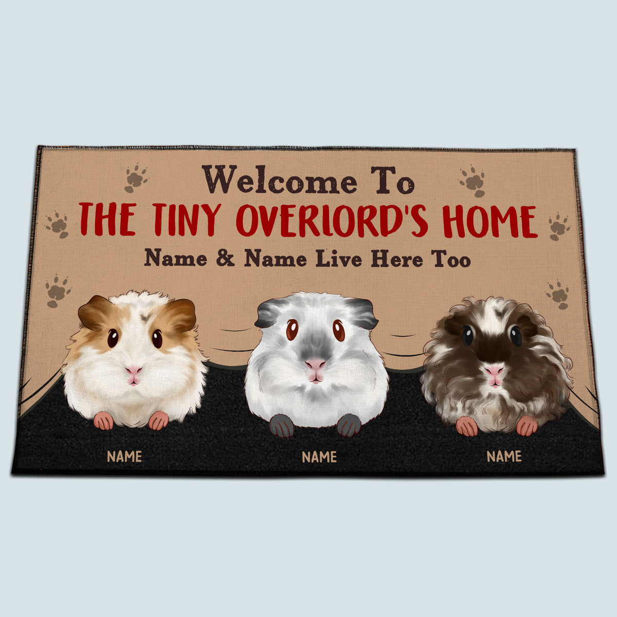 89Customized Welcome To Our Tiny Overloads Guinea Pig Personalized Doormat