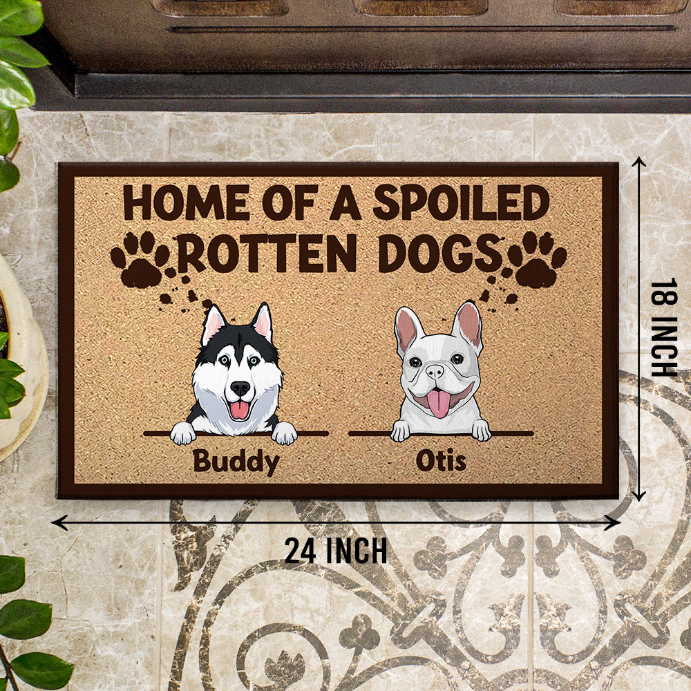 89Customized Home Of Spoiled Rotten Dogs Personalized Doormat
