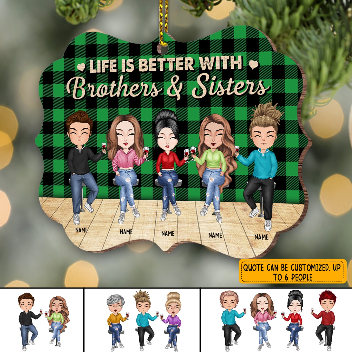 89Customized Brothers & Sisters God's gift that lasts forever Personalized Ornament