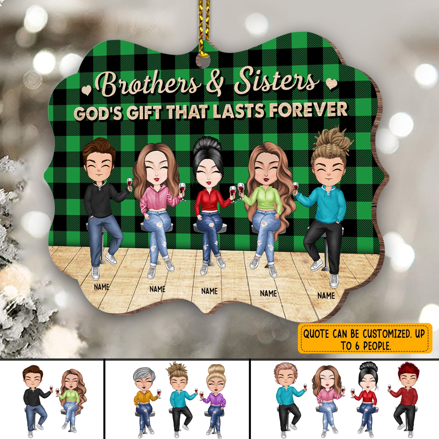 89Customized Brothers & Sisters God's gift that lasts forever Personalized Ornament