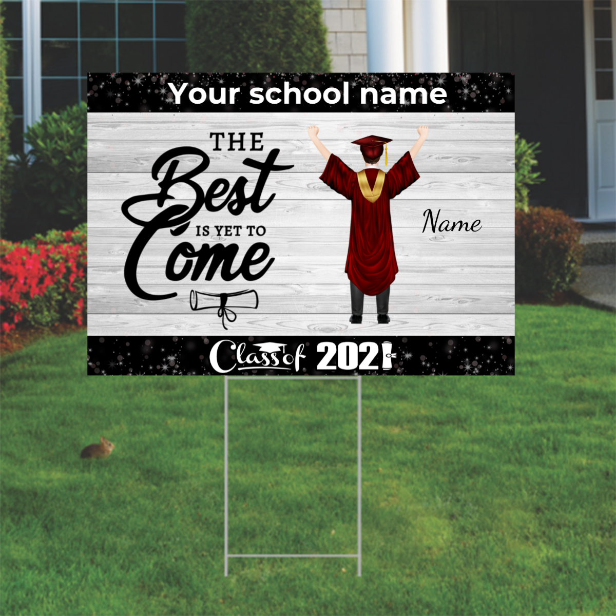 89Customized The best is yet to come senior 2021 graduation Personalized yard sign
