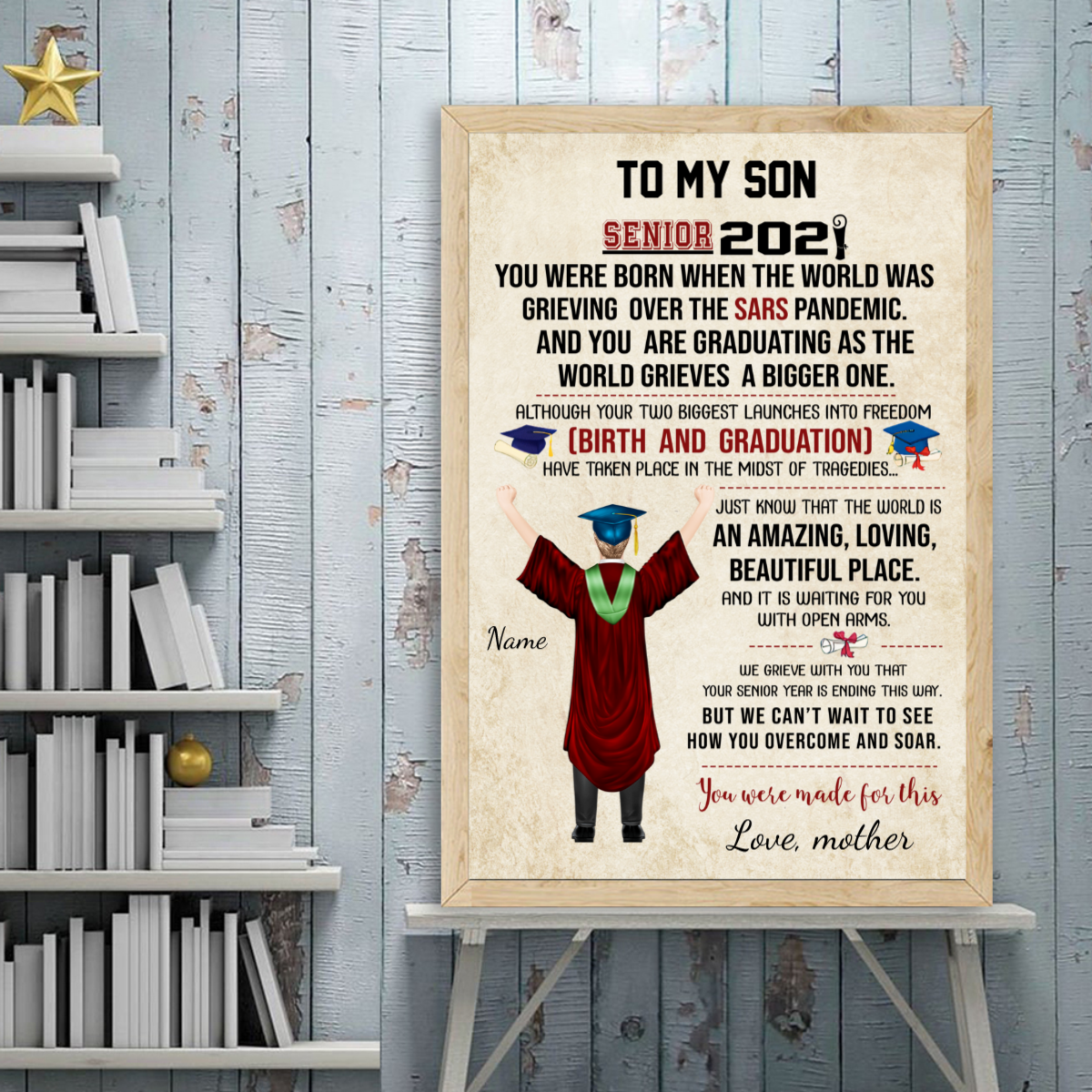 Senior 2021 Graduation personalized poster - Boy version