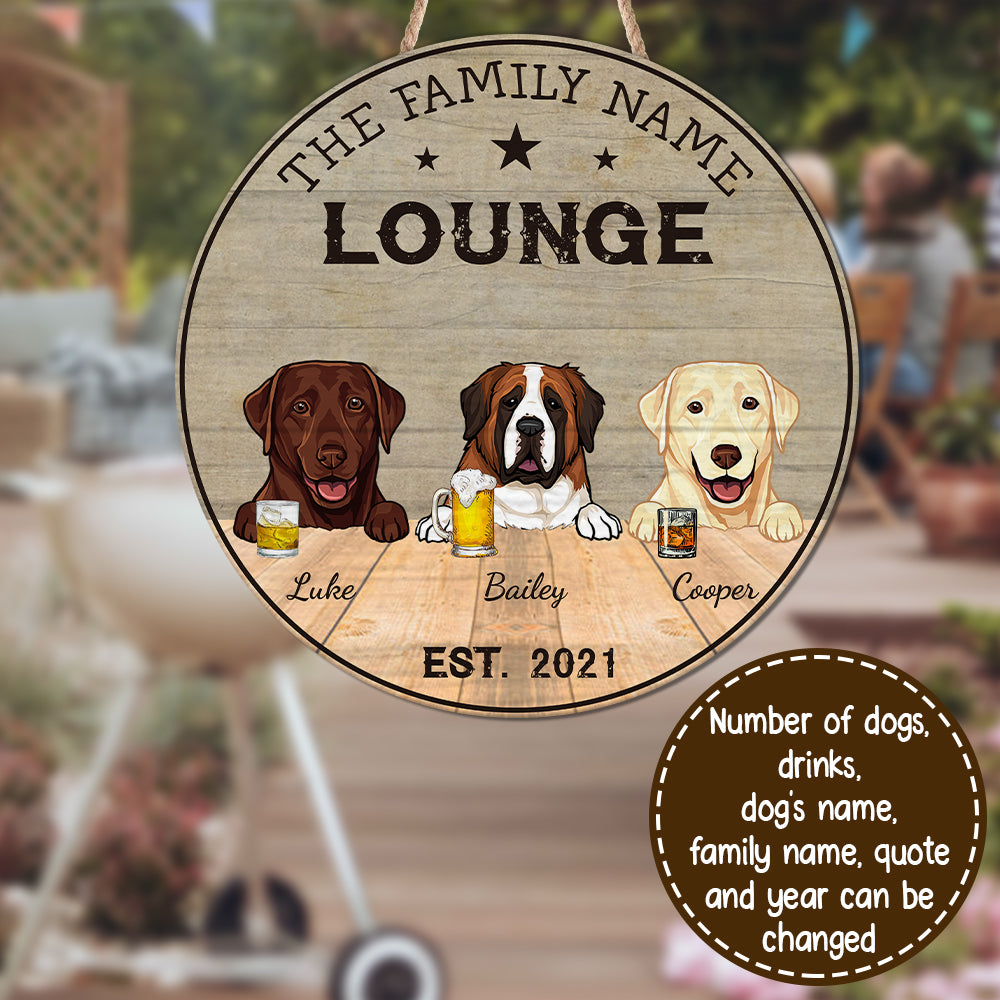 89Customized Dogs Basement Bar Personalized Wood Sign T