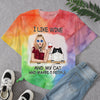 89Customized I Like Wine And My Cat And Maybe 3 People Personalized Tie-Dye Tshirt